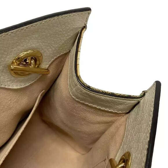 GUCCI Padlock small shoulder bag/GG Flora Beige Cream Multi PVC - 896-012225 - Picture 12 of 14
